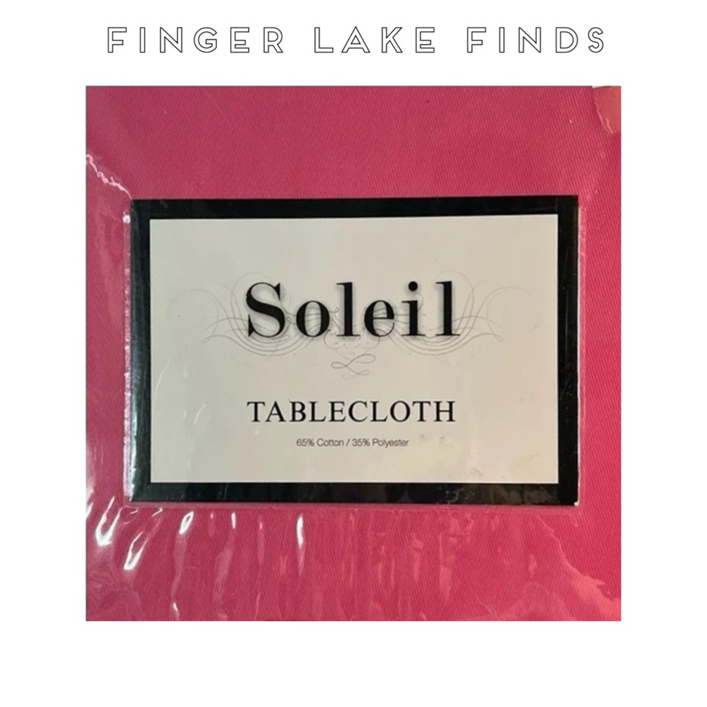 New Soleil 60" Round Pink Cotton Blend Tablecloth